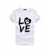 LOVE Print Round Neck Short Sleeve Casual T  shirts For Women
