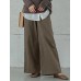 Women Casual Basic Solid Color Loose Wide Leg Pants With Pocket