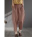 Women 100  Cotton Wide  Legged Solid Color Harlan Casual Pajamas Ninth Pants