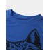 Women Cute Cartoon Cat Print Round Neck Loose Casual Long Sleeve T  Shirts